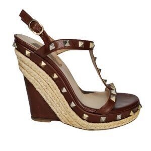 Valentino Garavani Rockstud Platform Wedge Espadrille Sandals